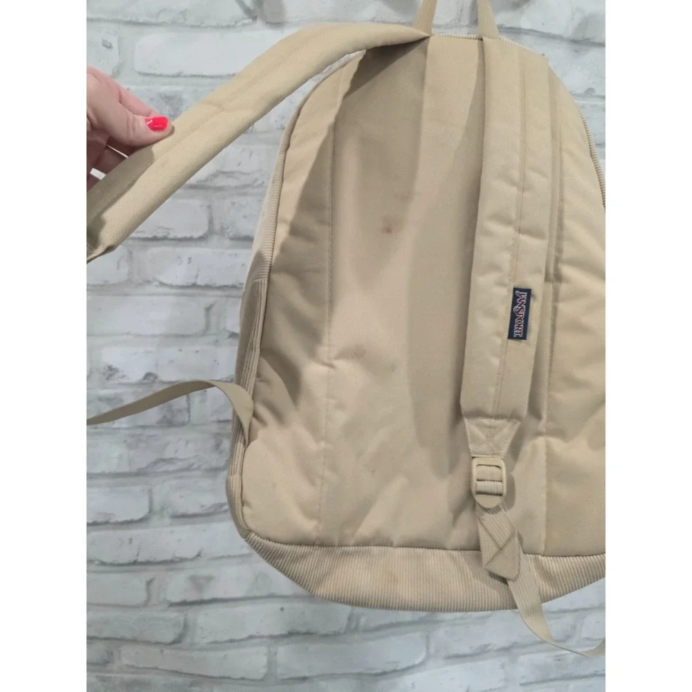 Jansport Corduroy Backpack Tan Brown 90s Style Cross Town Plus Remix SOA85VJ